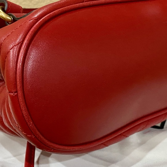 Like New Authentic Gucci Marmont Mini Backpack Red - Picture 11 of 16
